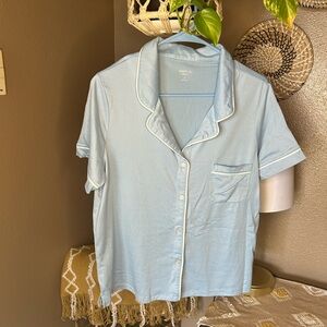 Gap Body Light Blue Button-Up Pajama Set